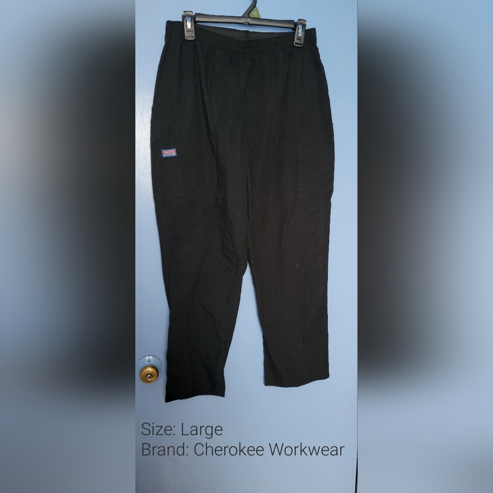 Cherokee Workwear scrub pants: Large/Black